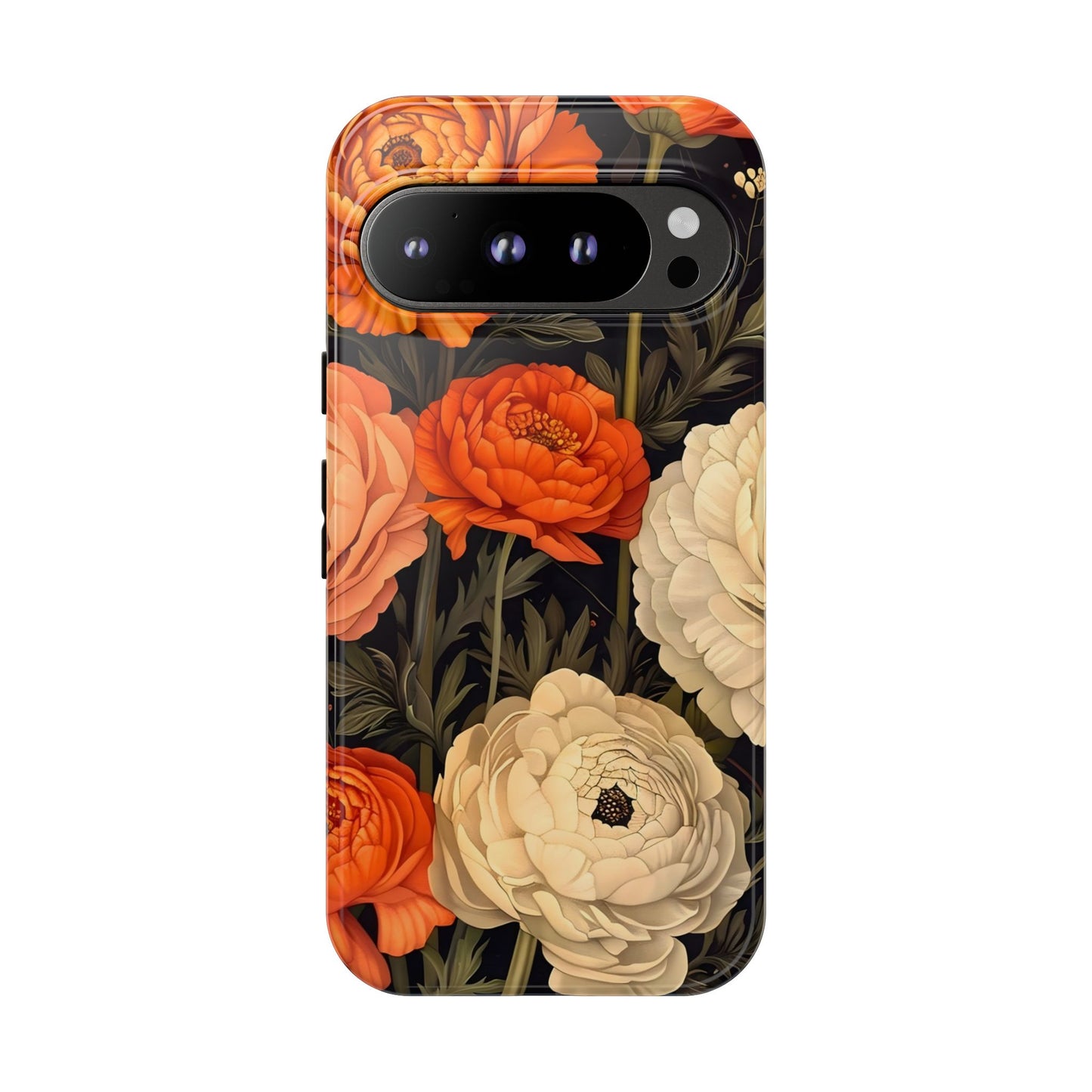 Floral Phone Case with Tough Protection, Blooming Ranunculus Design, Durable Cover, Gift for Flower Lovers, Eco-Friendly Phone Accessory
