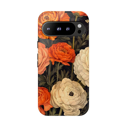 Floral Phone Case with Tough Protection, Blooming Ranunculus Design, Durable Cover, Gift for Flower Lovers, Eco-Friendly Phone Accessory