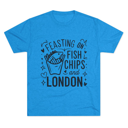 Fish Chips and London Cozy Unisex Tri-Blend Crew Tee
