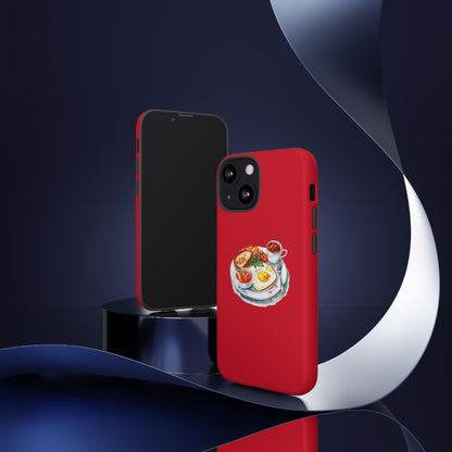 Breakfast-Inspired Phone Case, Tough Phone Covers, Foodie Gifts, Unique Accessories, Cute Kitchen Decor, Red Phone Case