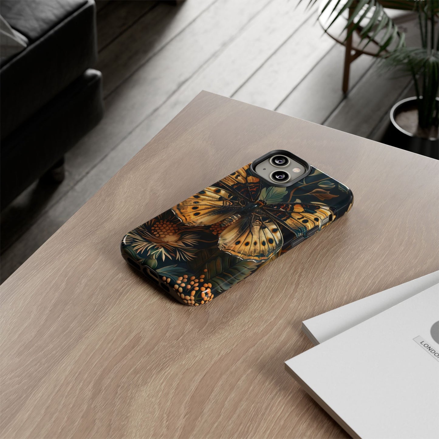 Butterfly Floral Phone Case, Tough Cases, Protective Cover, Unique Gift, Nature Lover, Art Print, Spring Decor