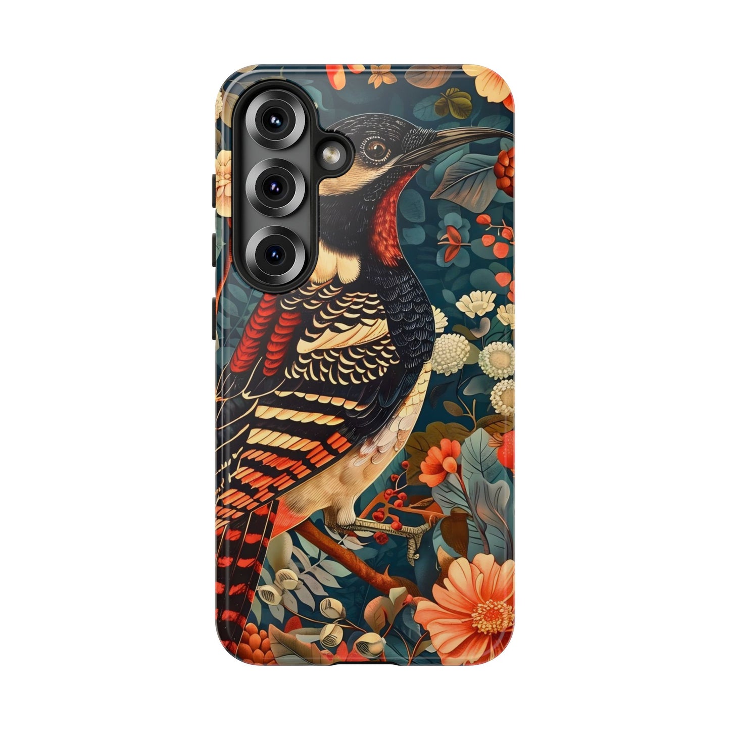 Nature-Inspired Phone Case with Floral Art, Tough Phone Cover, Protective Case, Gift for Nature Lovers, Unique Phone Accessory