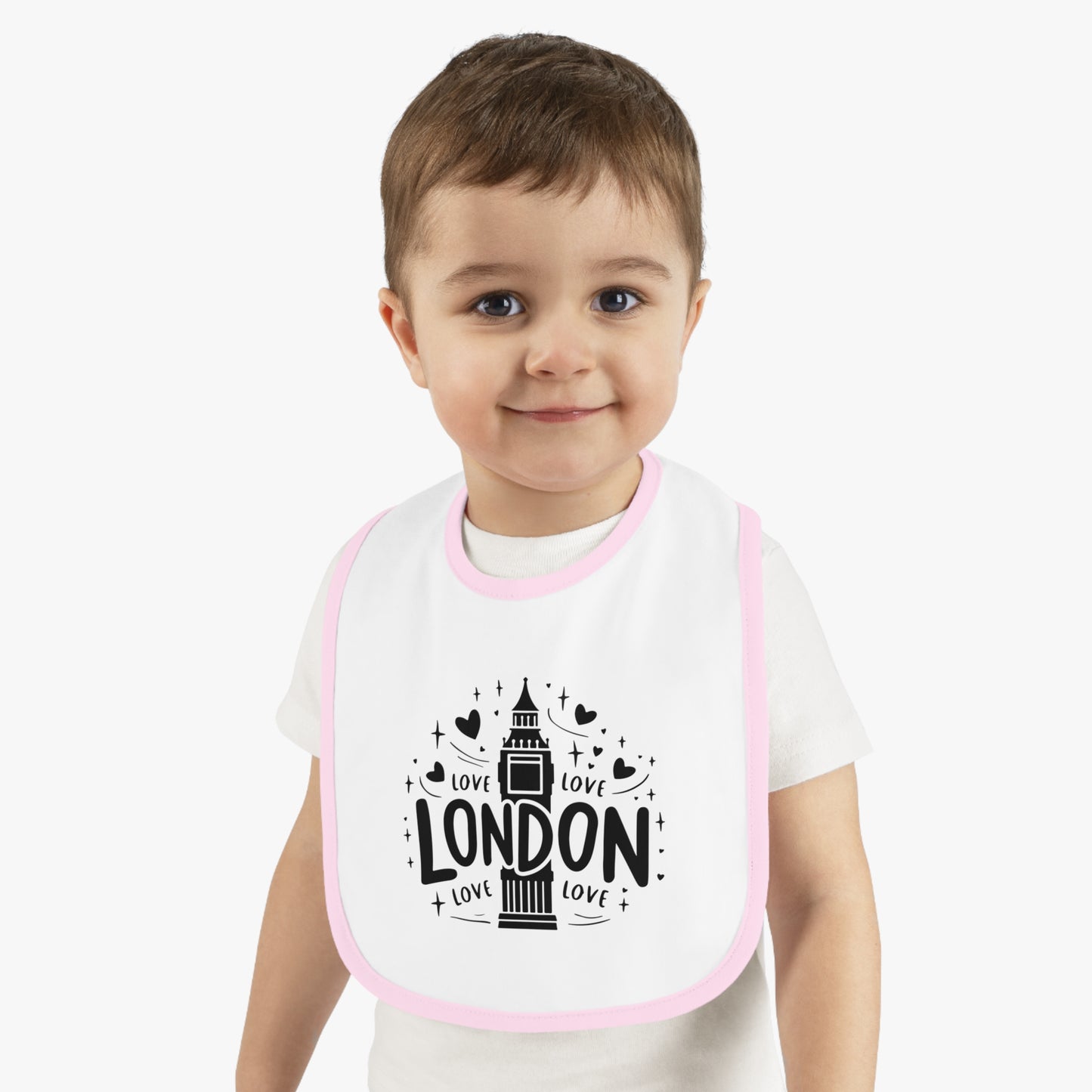 London Love Baby Bib, Cute Baby Gift, Unique Baby Shower Gift, Modern Bib for Infants, Stylish Feeding Accessory