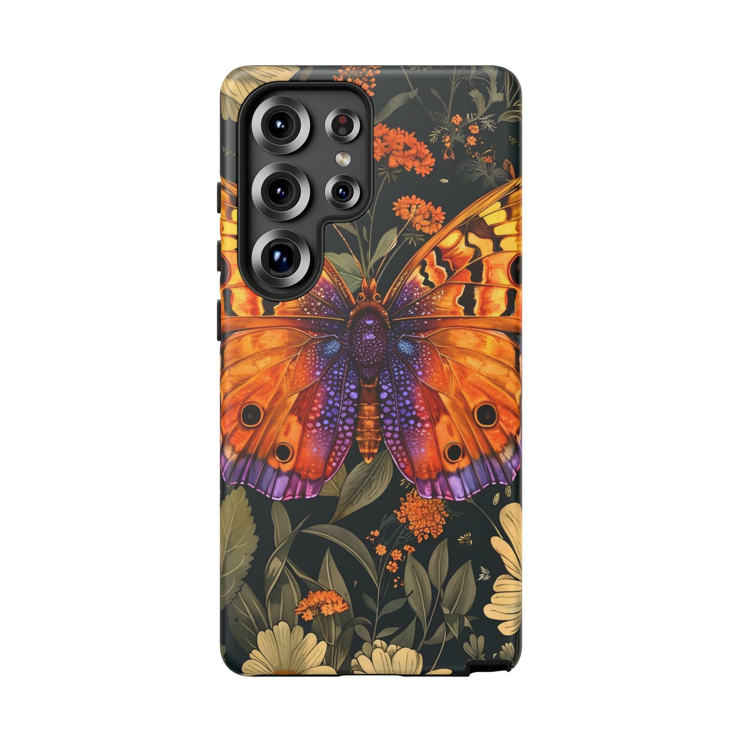 Butterfly Phone Case, Tough Cases for Nature Lovers, Vibrant Floral Design, Gift for Her, Cute Phone Accessories, Butterfly Artwork