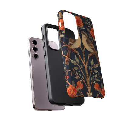 Floral Phone Case – Tough Cases with Bird Design, Unique Gift for Nature Lovers, Stylish Tech Accessory, Phone Cover, Artistic Case