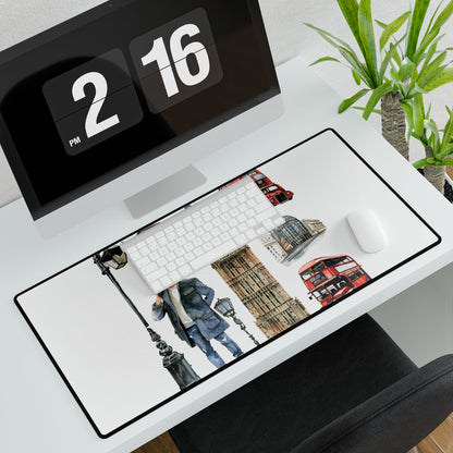 London-Themed Desk Mat for Home Office, Mousepad, Desk Accessories, Workstation Decor, Gift for Travelers