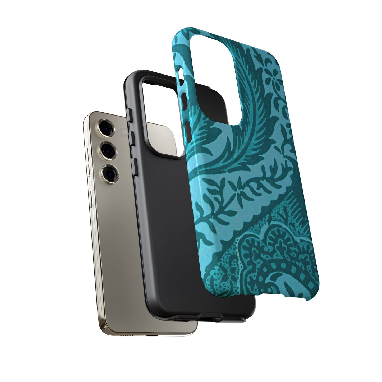 Protective Phone Case with Elegant Teal Design, Tough Cases, Floral Phone Cover, Stylish Smartphone Protection, Gifts for Her, Trendy [...]