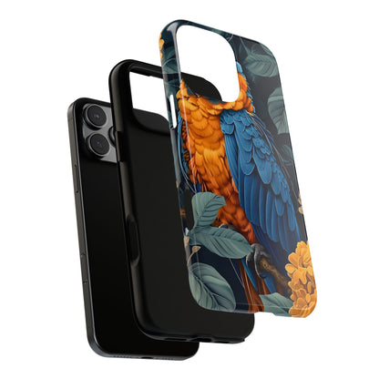 Tropical Parrot Phone Case - Tough Cases, Colorful Phone Cover, Nature Lover Gift, Floral Design, Bird Lover Accessory