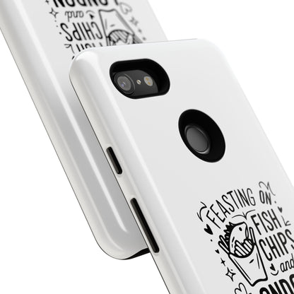 London Fish & Chips Phone Case, Tough Cases with Fun Design for Food Lovers, Unique Gift for Travelers, Cell Phone Accessories