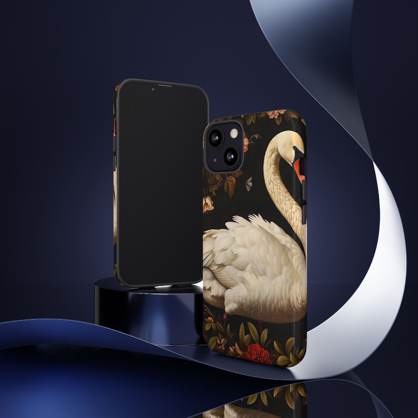 Elegant Swan Phone Case, Floral iPhone Cover, Tough Phone Case, Gift for Her, Nature Lover, Mother's Day, Birthday