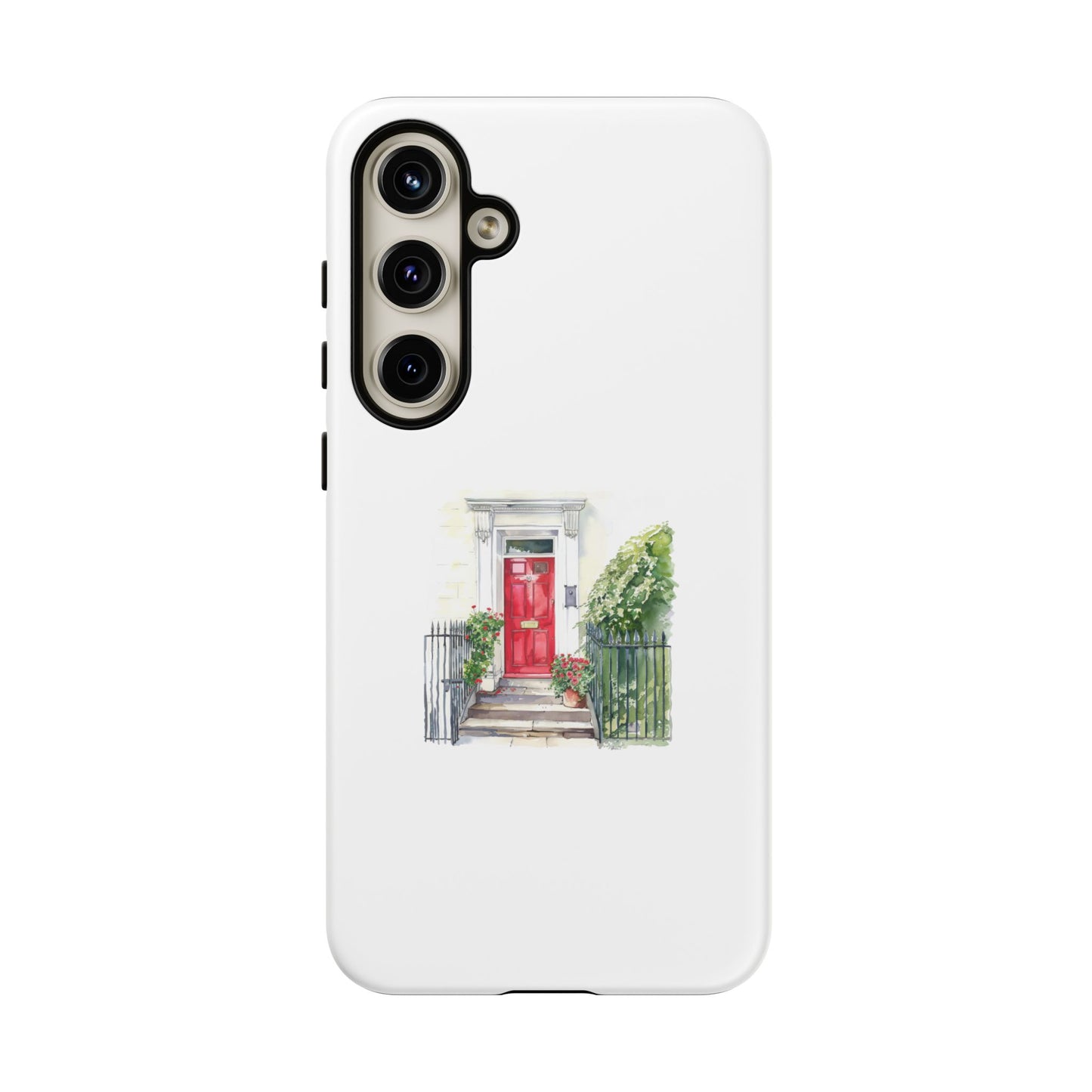Artistic Phone Case - Charming Red Door Design for Stylish Protection