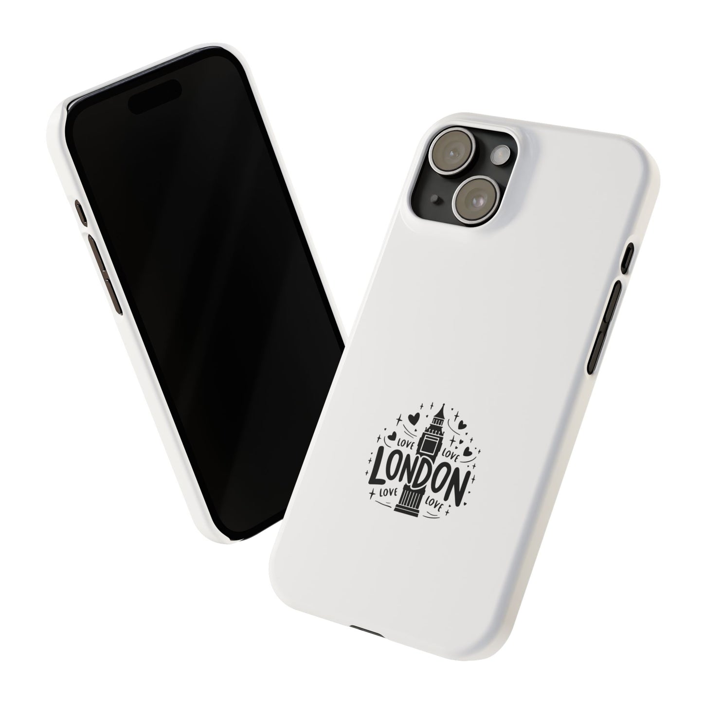 London Love Slim Phone Case - Perfect for Travelers, Gifts, London Souvenir, Minimalist Tech Accessory, Chic Cellphone Cover
