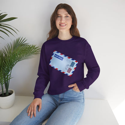 Unisex Heavy Blend™ Crewneck Sweatshirt - Vintage British Air Mail - Classic Postal Design