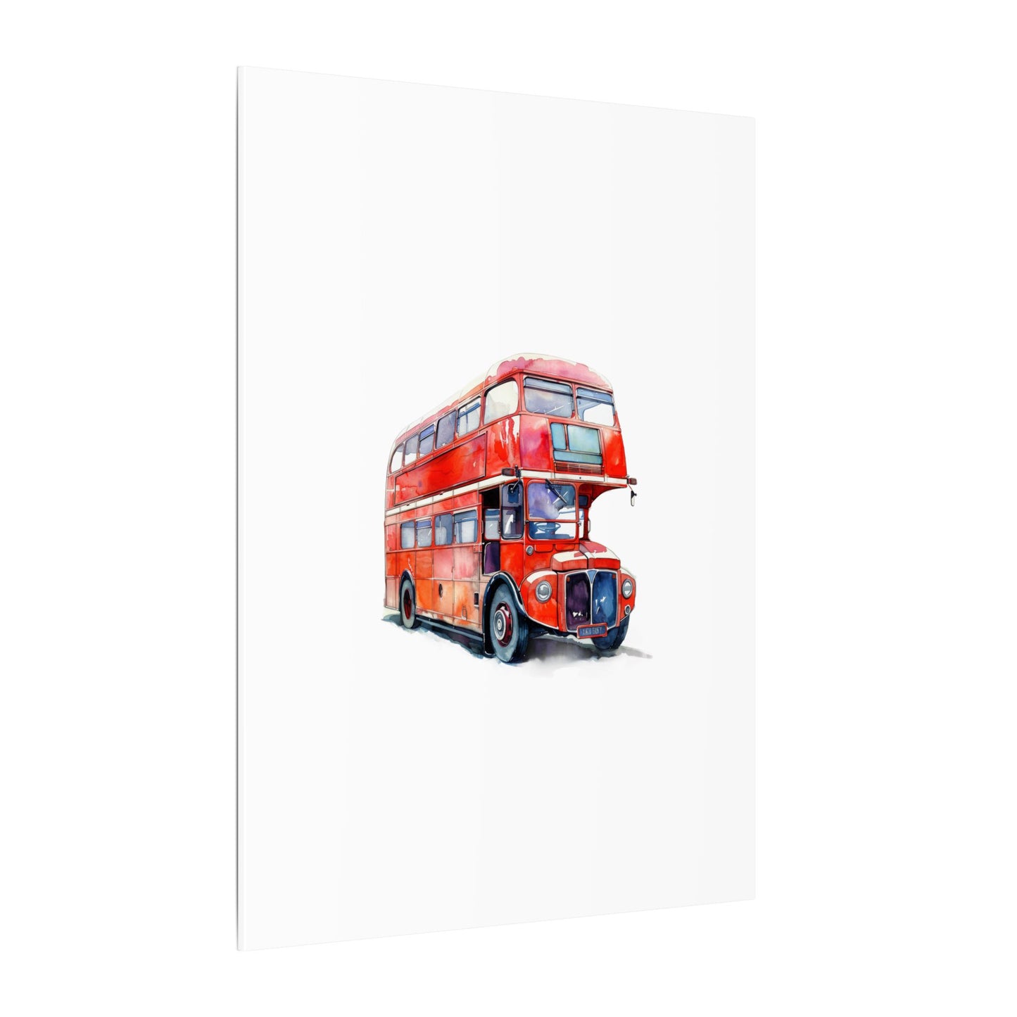 London Red Double-Decker Bus Art Canvas Print, Wall Decor for Travel Lovers, Home Office Gift, Unique Artwork for All Occasions