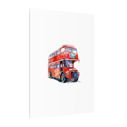 London Red Double-Decker Bus Art Canvas Print, Wall Decor for Travel Lovers, Home Office Gift, Unique Artwork for All Occasions