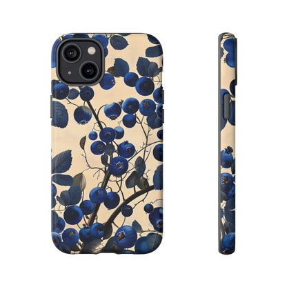 Blue Berry Tough Phone Case, Floral Phone Cover, Stylish Protective Case, Unique Gift for Her, Phone Accessories