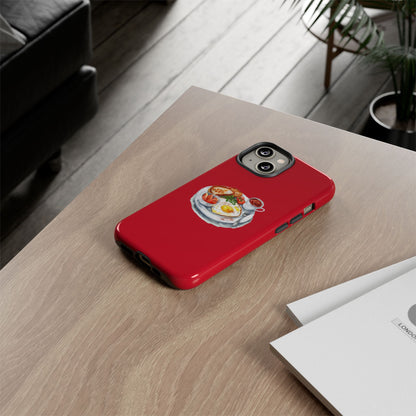 Breakfast-Inspired Phone Case, Tough Phone Covers, Foodie Gifts, Unique Accessories, Cute Kitchen Decor, Red Phone Case