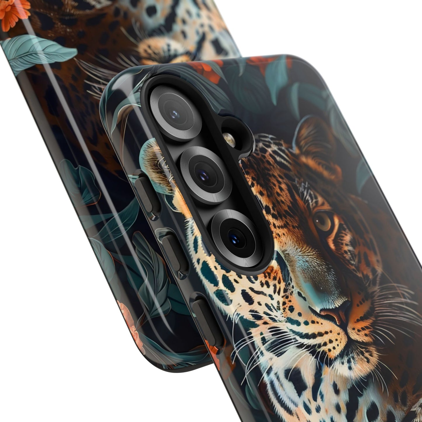 Wildlife Phone Case with Leopard Design | Tough Cases, Animal Prints, Floral Phone Cover, Gift for Nature Lovers, Unique Phone Accessories
