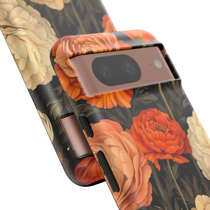 Floral Phone Case with Tough Protection, Blooming Ranunculus Design, Durable Cover, Gift for Flower Lovers, Eco-Friendly Phone Accessory