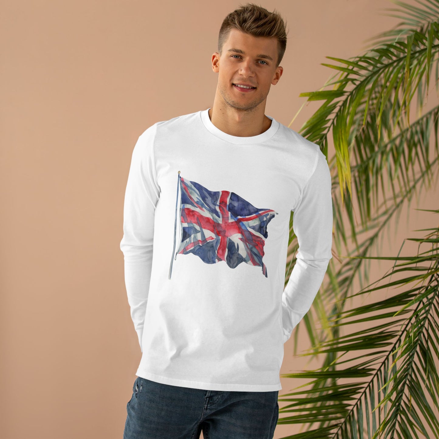 Men’s Base Longsleeve Tee - British Flag - Iconic Union Jack Design