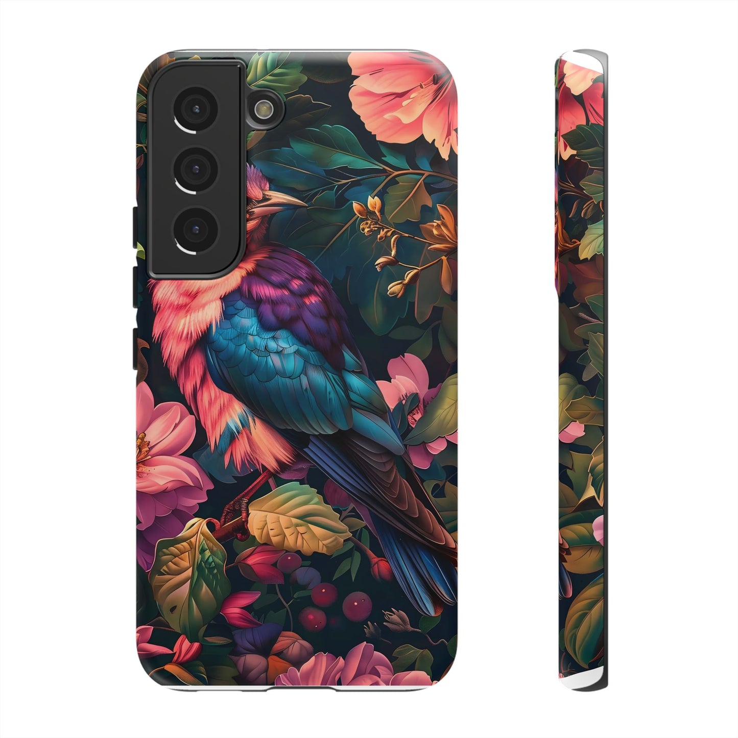 Tough Cases: Vibrant Tropical Bird Phone Case, Floral Smartphone Cover, Nature Lover Gift, Boho Phone Accessory, Cute Bird Case