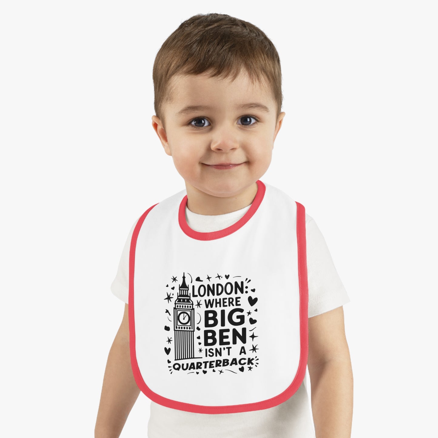 London Themed Baby Bib, Fun Baby Shower Gift, Cute Infant Bib, Unique Baby Apparel, Parenting Essentials