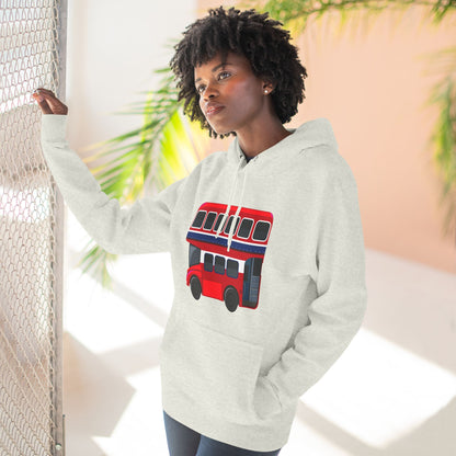 Three-Panel Fleece Hoodie - Sightseeing in Style - The Red Double-Decker