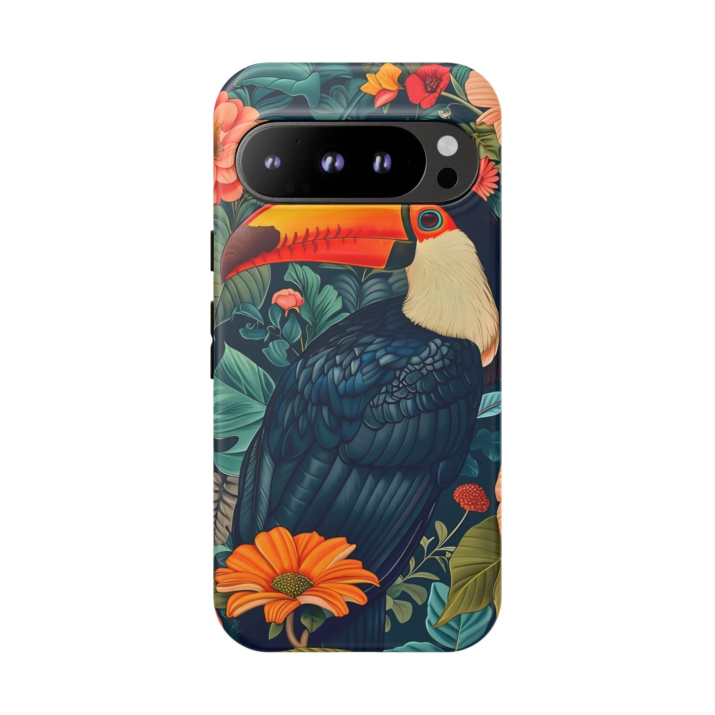 Tropical Toucan Phone Case - Cute Animal Design, Nature Lover Gift, Floral Pattern, Bird Lover Accessory, Summer Vibes