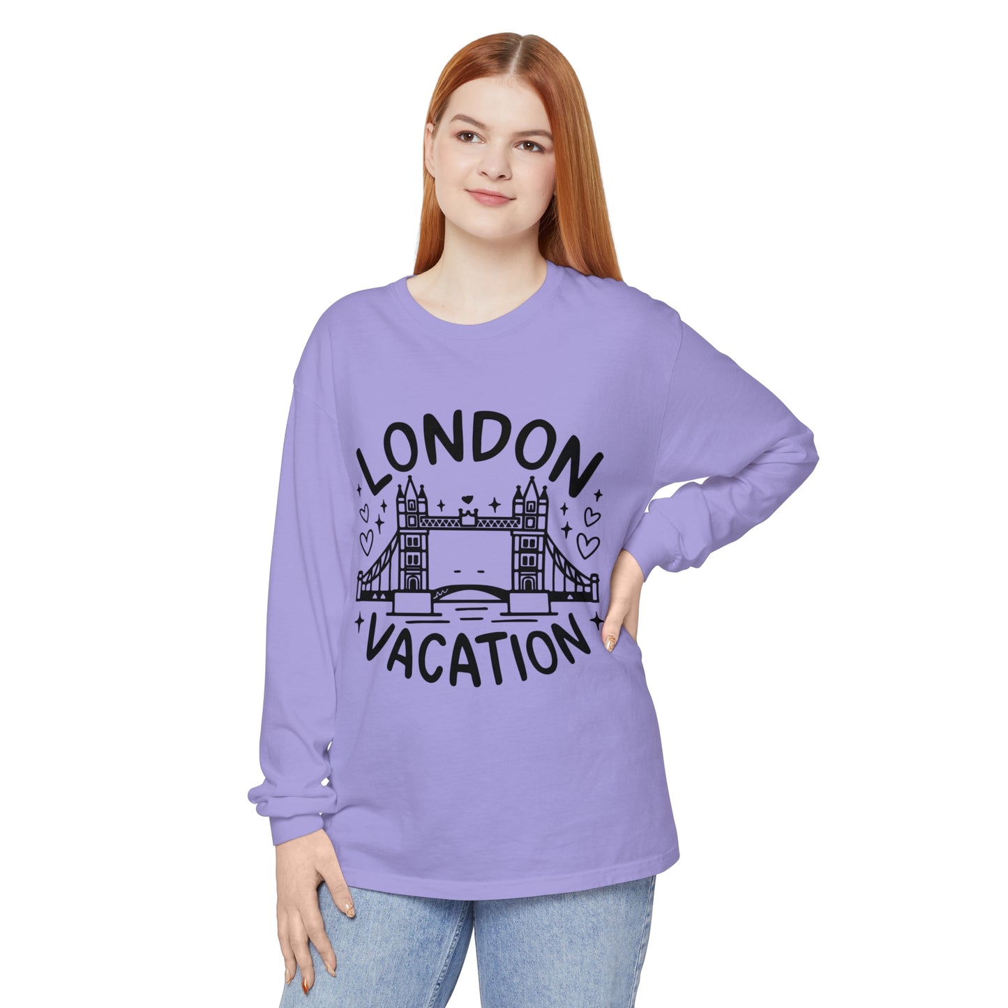 Unisex Garment-dyed Long Sleeve T-Shirt - London's Relaxing Vacations