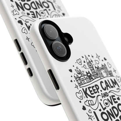 London Vibes Phone Case – Keep Calm Design, iPhone Accessories, Gift for Travelers, London Souvenir, Unique Cell Phone Cover