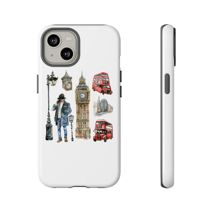 London Iconic Design Phone Case, Tough Cases, Gift for Travelers, London Souvenir, London Icons, Red Bus Phone Case