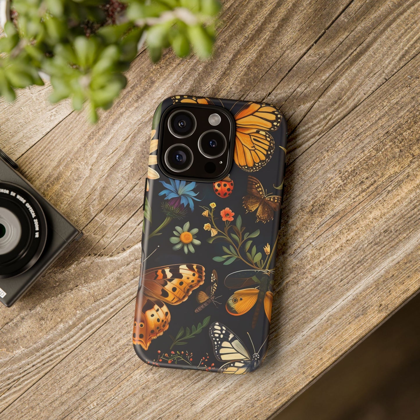 Nature-Inspired Phone Case | Floral Butterfly Design, Tough Phone Cover, Gift for Nature Lovers, Cute Butterfly Case, Home Decor