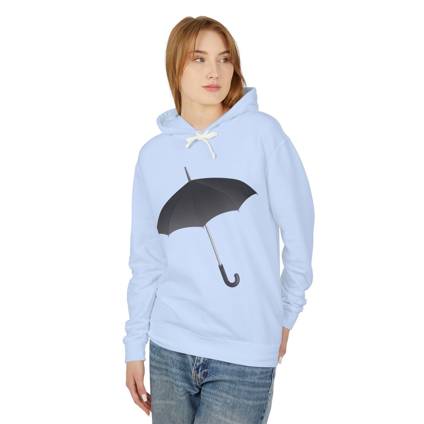 Unisex Lightweight Hooded Sweatshirt - Regal Royal Umbrella - Elegant and Majestic