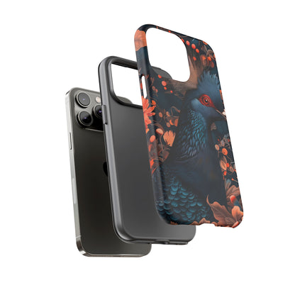 Vibrant Phone Case with Floral Peacock Design - Tough Cases, Artistic Phone Cover, Unique Gift for Nature Lovers, Stand Out Tech Accessory