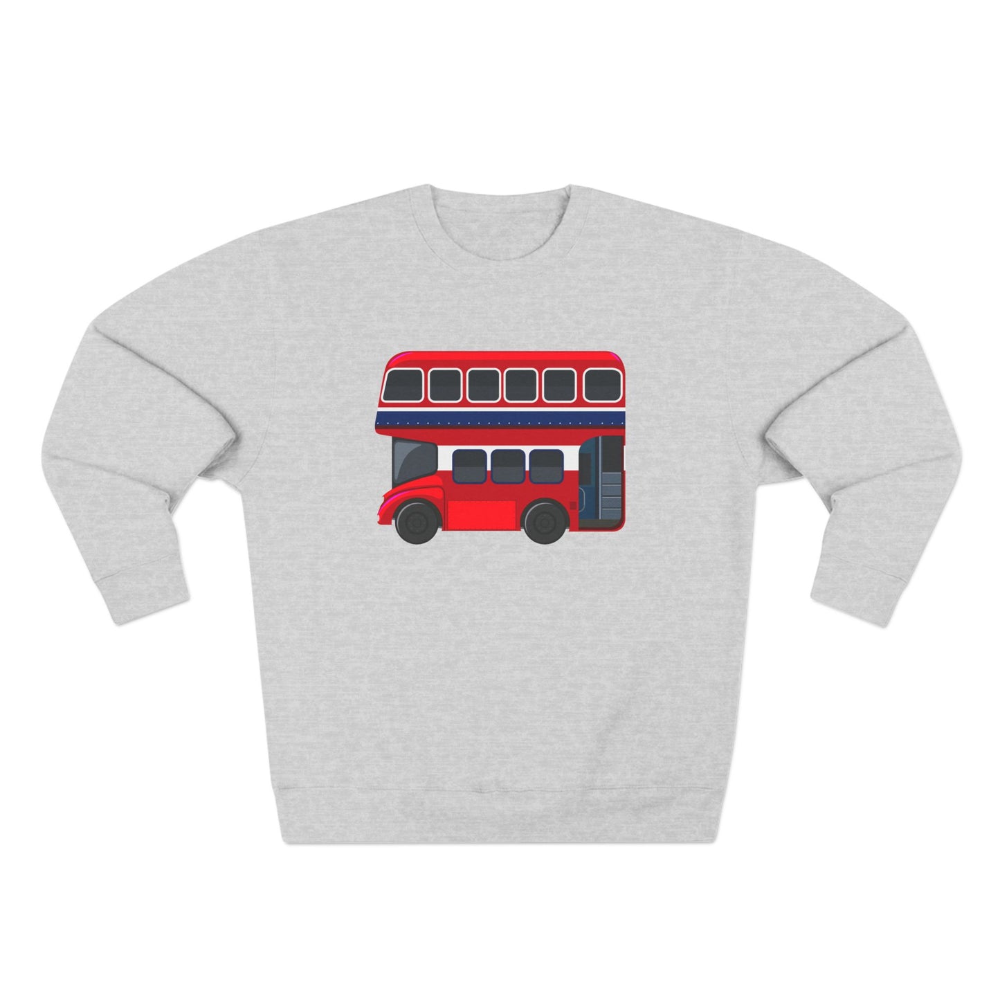 Unisex Crewneck Sweatshirt - London Transport English Bus Red Double-Decker