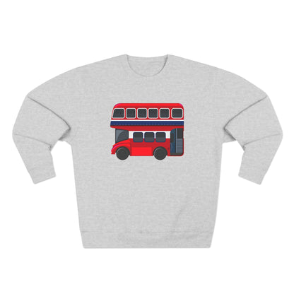 Unisex Crewneck Sweatshirt - London Transport English Bus Red Double-Decker