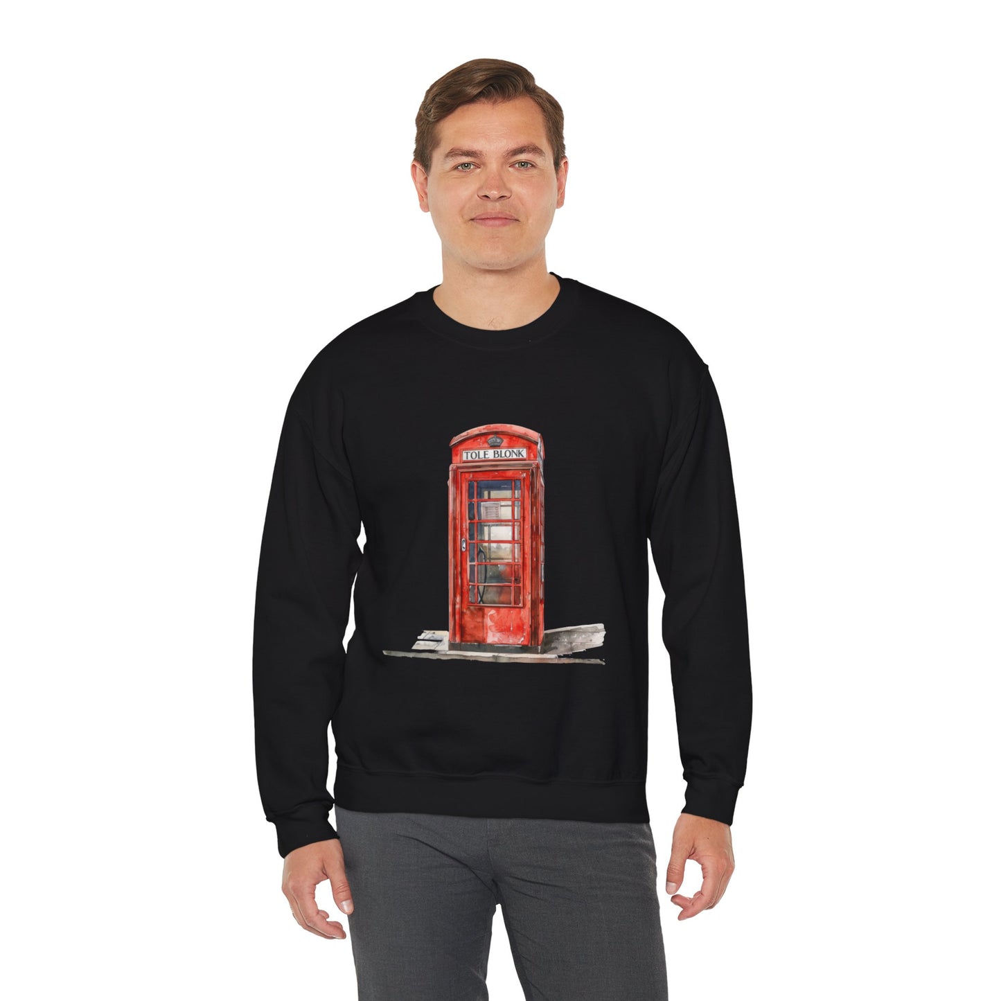 Unisex Heavy Blend™ Crewneck Sweatshirt Classy - Iconic British Public Telephone