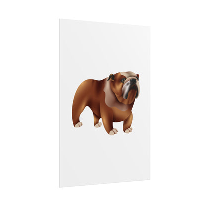 Bulldog Rolled Poster Art | Dog Lover’s Wall Decor | Unique Gift for Pet Owners | Living Room or Office Decor