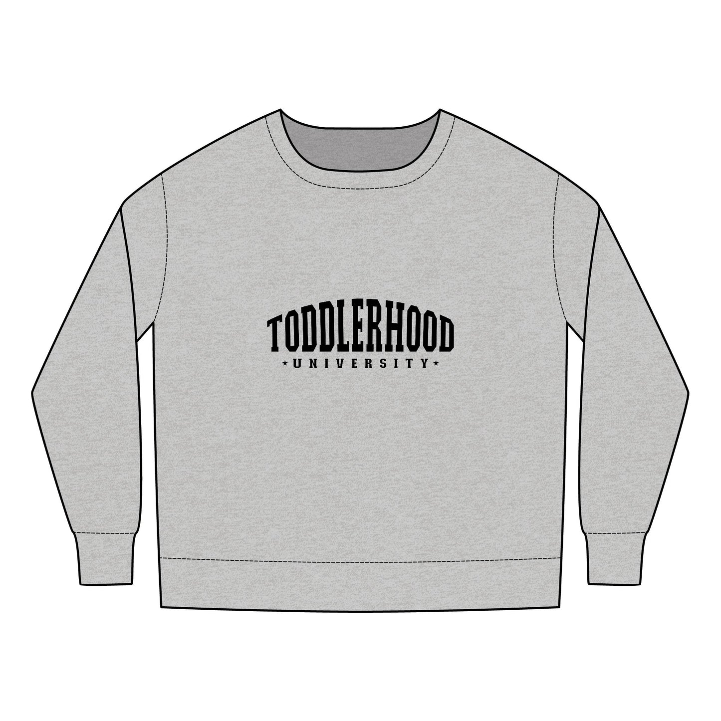 Toddlerhood University Sweatshirt - Toddler Hood - Funny Little Gangster Toddler Design - Cute Kids Crewneck for Learning & Play