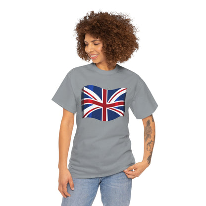 Unisex Heavy Cotton Tee - Classic UK Flag Design - Union Jack Symbol