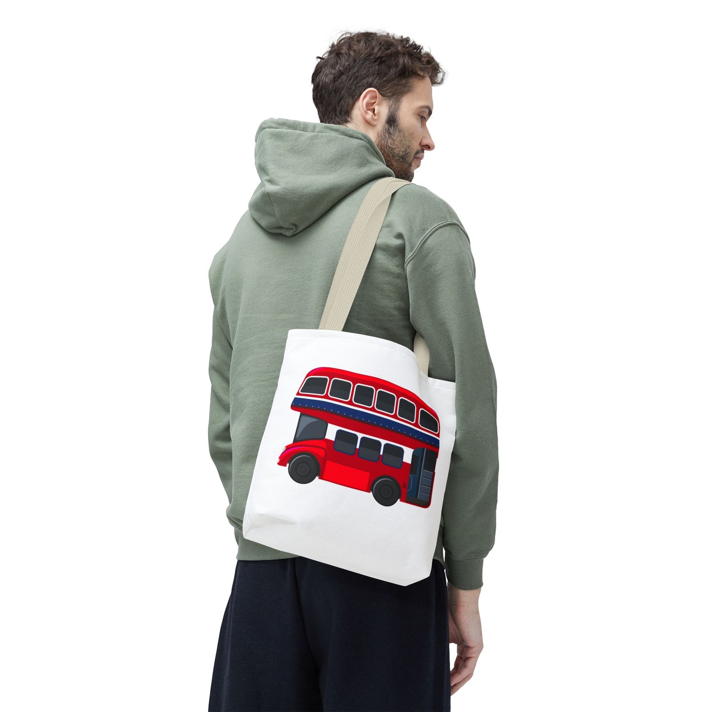 London Bus Tote Bag | Reusable Grocery Bag, Eco-Friendly Shopper, Gift for Travelers, Red Double-Decker Bag, Fun Day Out Essentials