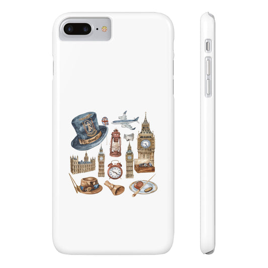 Vintage London-Inspired Slim Phone Cases, Trendy Protective Cover, Unique Gift, Travel Lovers, London Souvenir, Stylish Accessories