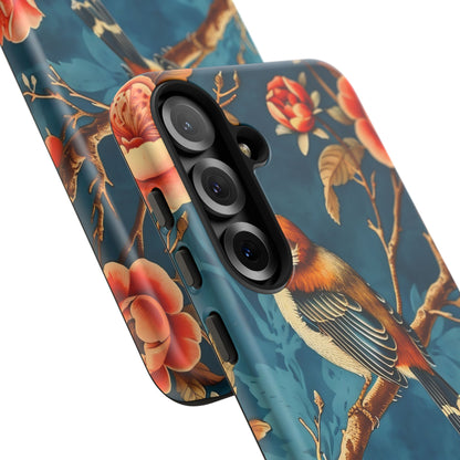 Bird & Floral Phone Case, Tough Cases for Nature Lovers, Gift for Her, Customizable Design, Vibrant Tech Accessories