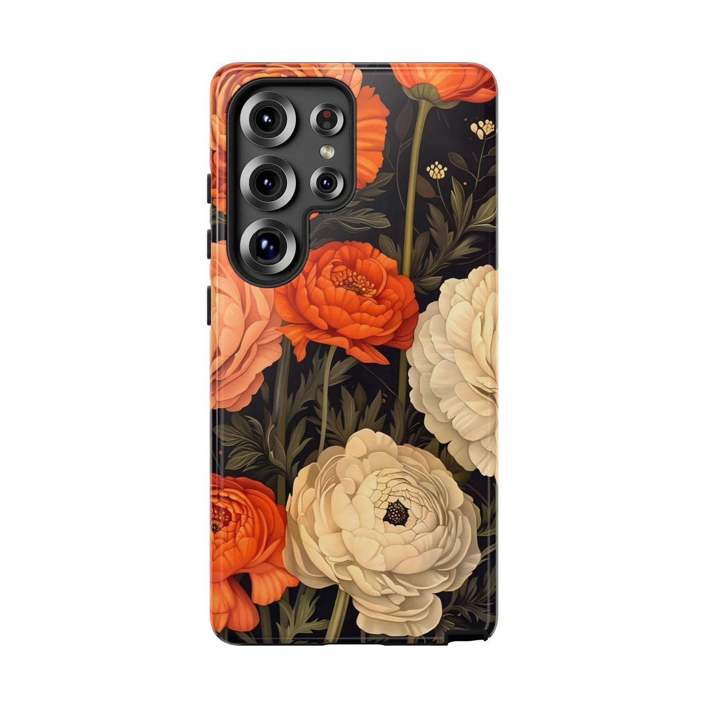 Floral Phone Case with Tough Protection, Blooming Ranunculus Design, Durable Cover, Gift for Flower Lovers, Eco-Friendly Phone Accessory