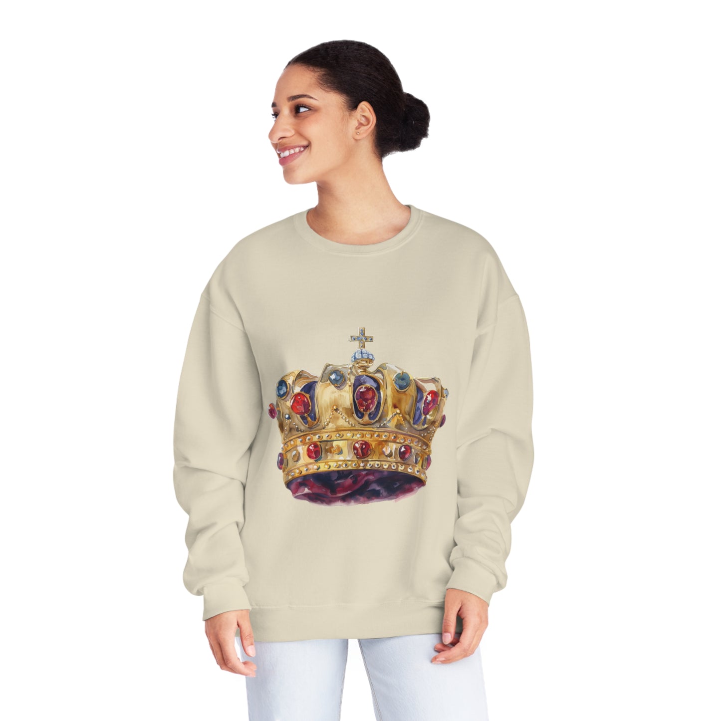 Unisex NuBlend® Crewneck Sweatshirt - British Royal Crown Design - Iconic Symbol of Monarchy