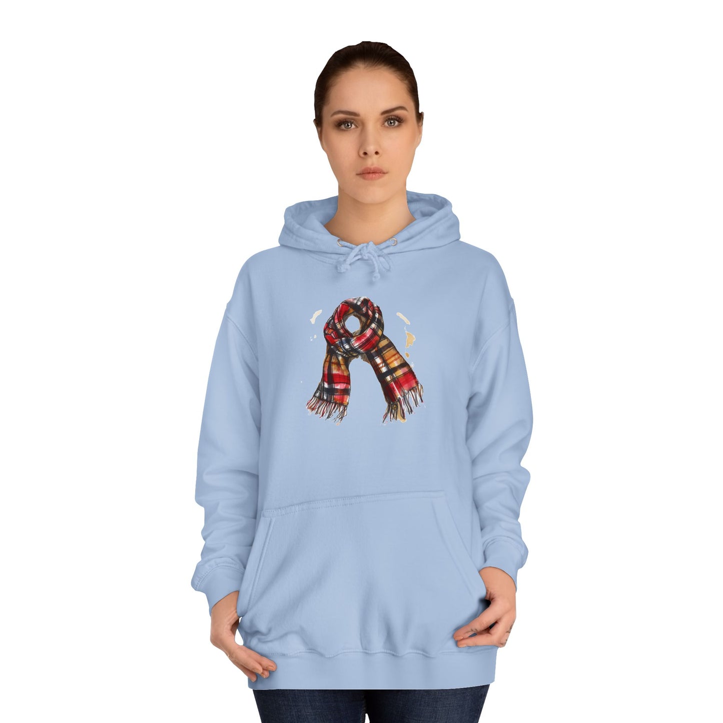 Unisex College Hoodie - Plaid British Scarf - Timeless Style and Classic Elegance
