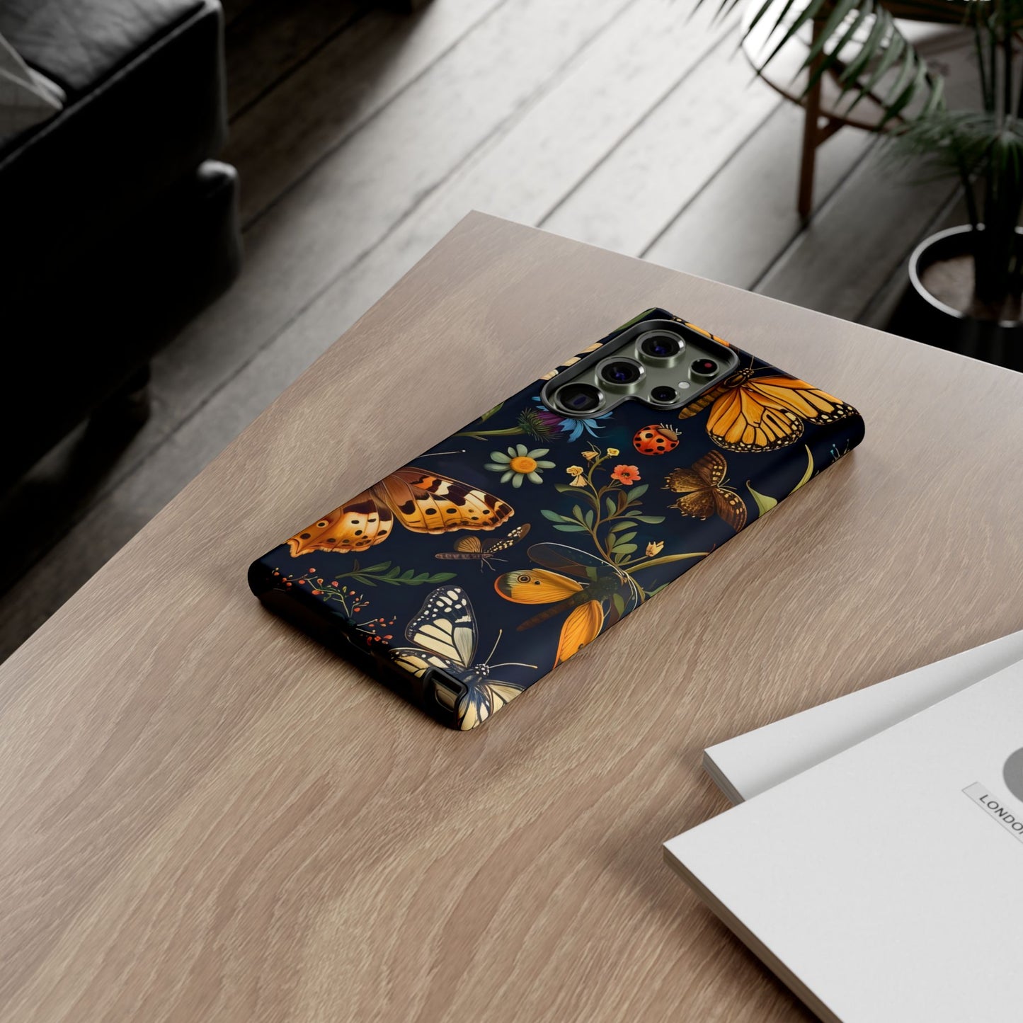 Nature-Inspired Phone Case | Floral Butterfly Design, Tough Phone Cover, Gift for Nature Lovers, Cute Butterfly Case, Home Decor