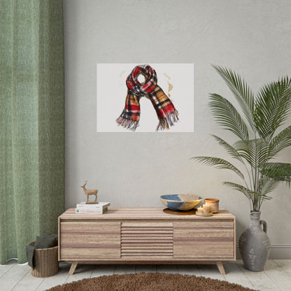 Cozy Scarf Wall Art - Fall Decor for Home, Rustic Style, Gift for Her, Cozy Vibes, Autumn Aesthetic