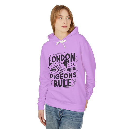 Unisex Lightweight Hooded Sweatshirt - London Where Pigeons Rule