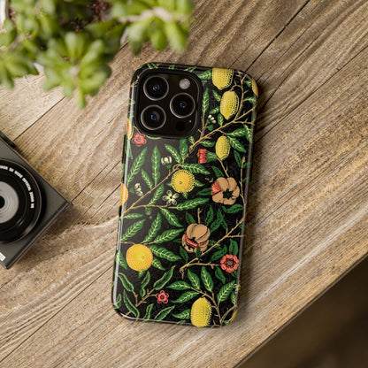 Tough Cases Phone Case, Floral Phone Cover, Tough Phone Protection, Gift for Plant Lovers, Black Background, Eco-Friendly Design
